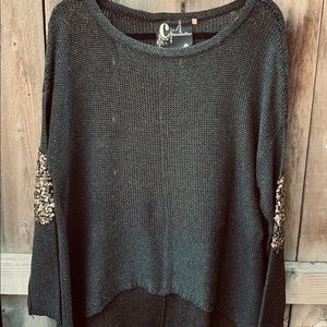Cute Sweater with Sequins elbow patch!